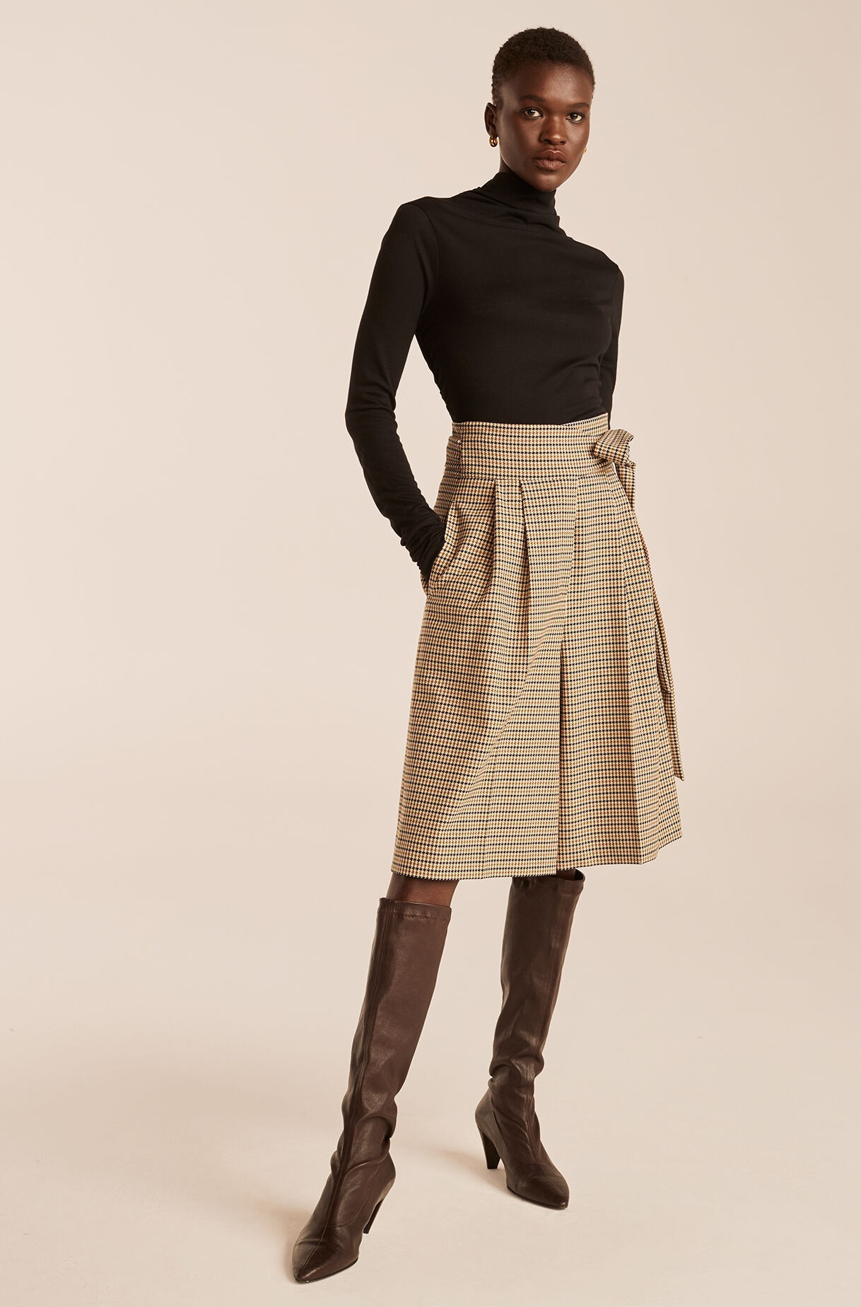 Houndstooth Tie-Waist Short | Rebecca Taylor