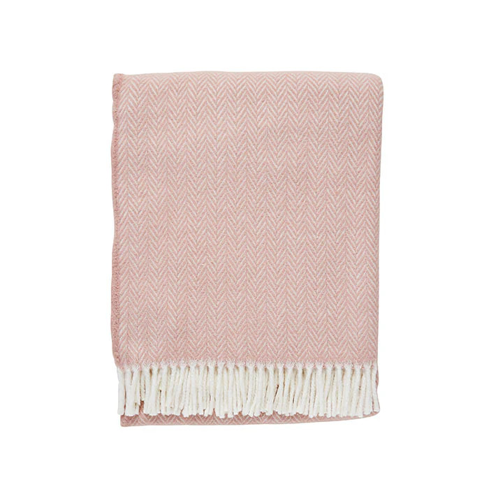 Herringbone Plush Throw in Dusty Rose | Caitlin Wilson | Caitlin Wilson Design