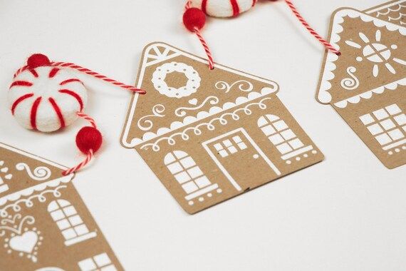 Christmas Decor, Gingerbread Houses, Christmas Village Set, Gingerbread Decor, Christmas Garland,... | Etsy (US)
