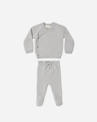 Knit Wrap Top + Pant Set Cloud | Rylee + Cru