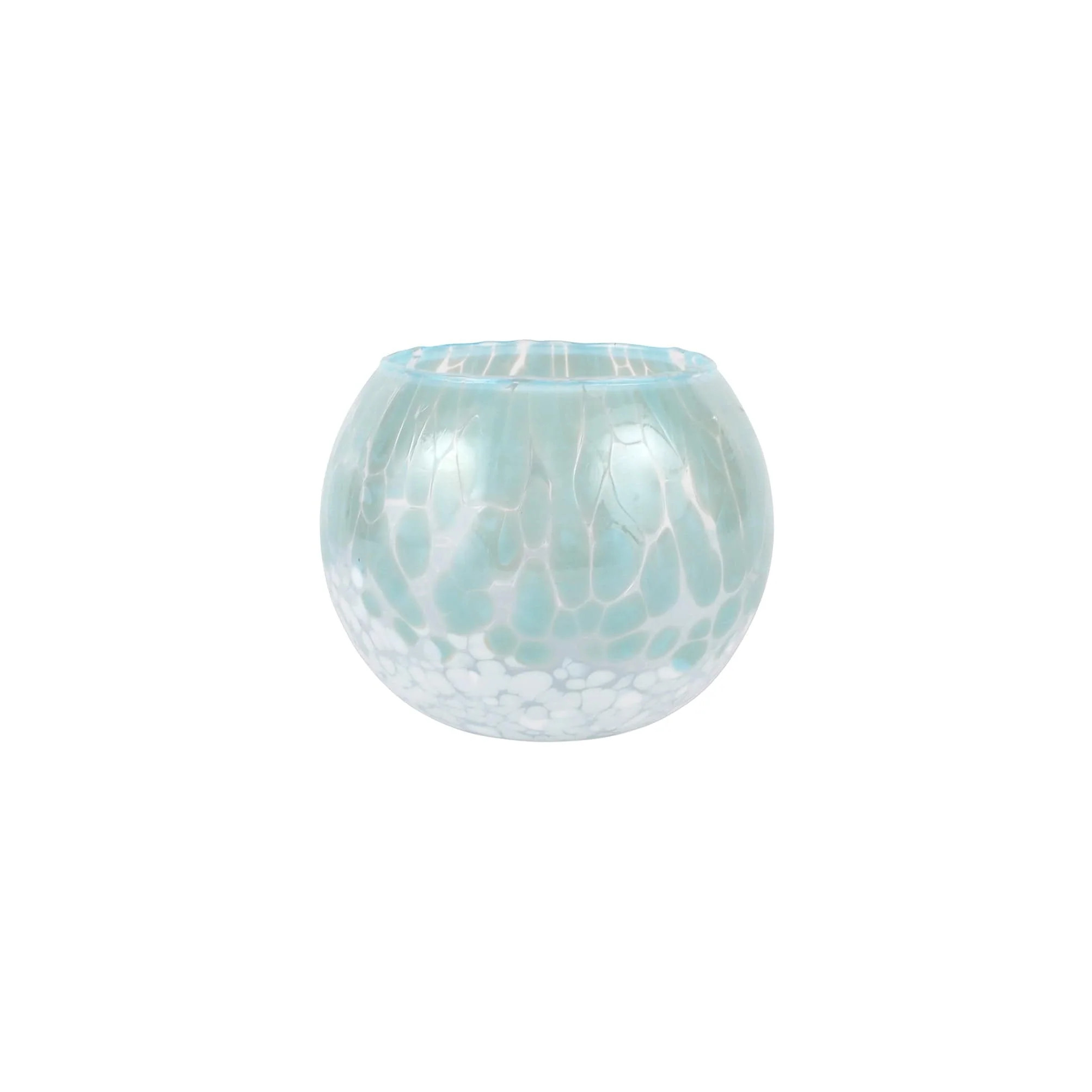 Nuvola Light Blue and White Small Round Vase | VIETRI