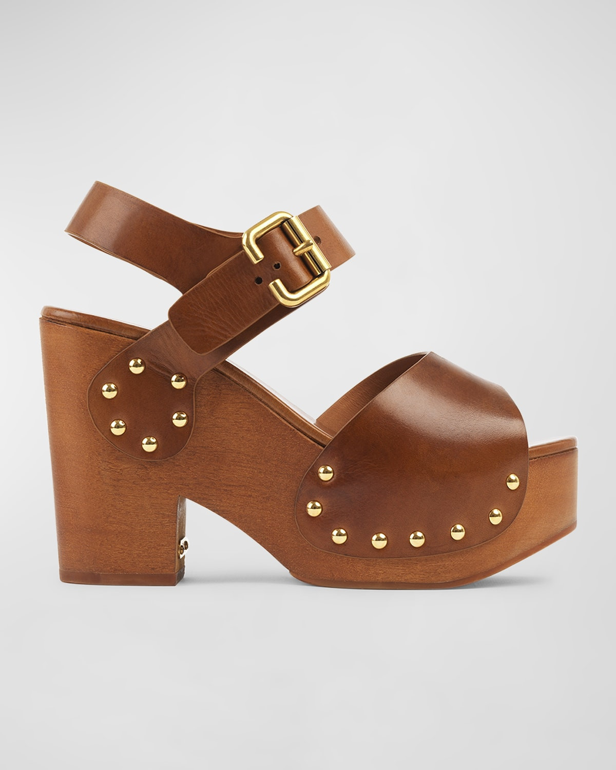 Jeannette Leather Clog Platform Sandals | Neiman Marcus