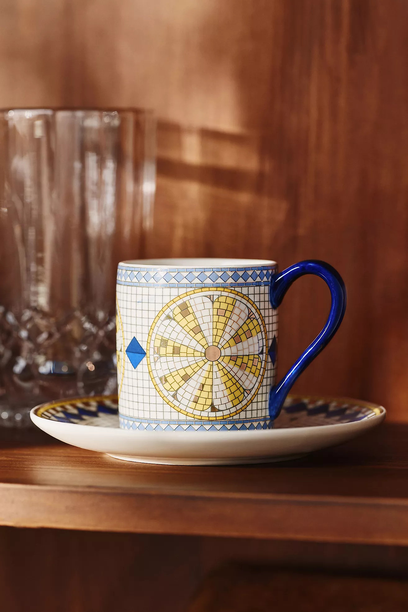The Bistro Tile Stoneware Espresso & Saucer: Italia Edition | Anthropologie (US)