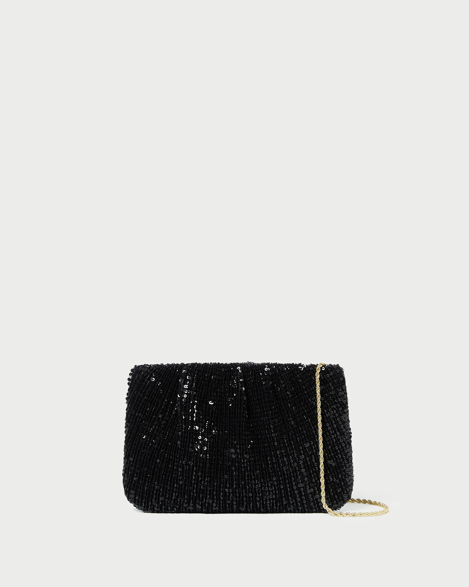 Brit Black Sequin Flat Clutch | Loeffler Randall