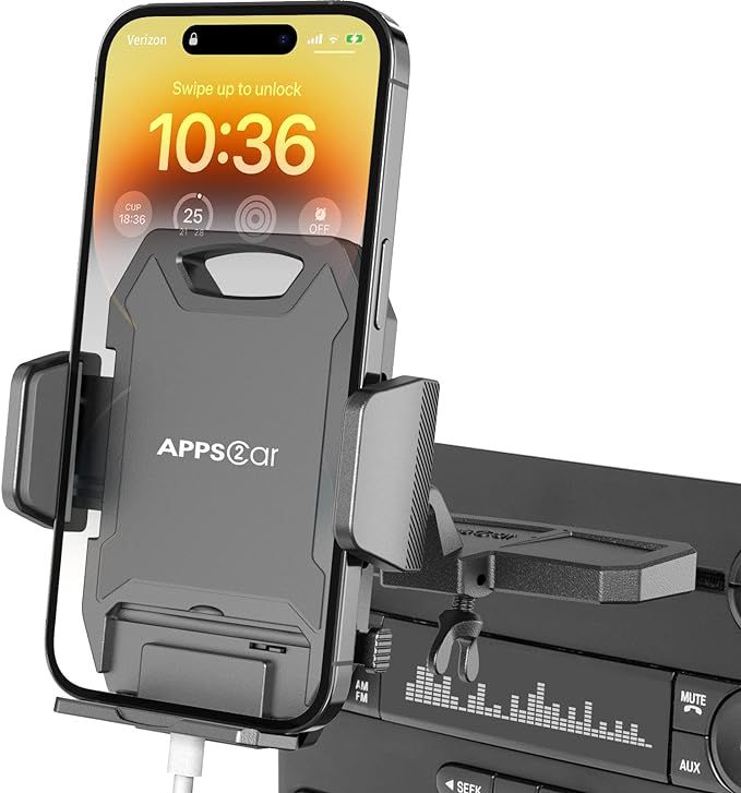 APPS2Car Sturdy CD Slot Phone Mount with One Hand Operation Design, Hands-Free Car Phone Holder U... | Amazon (US)