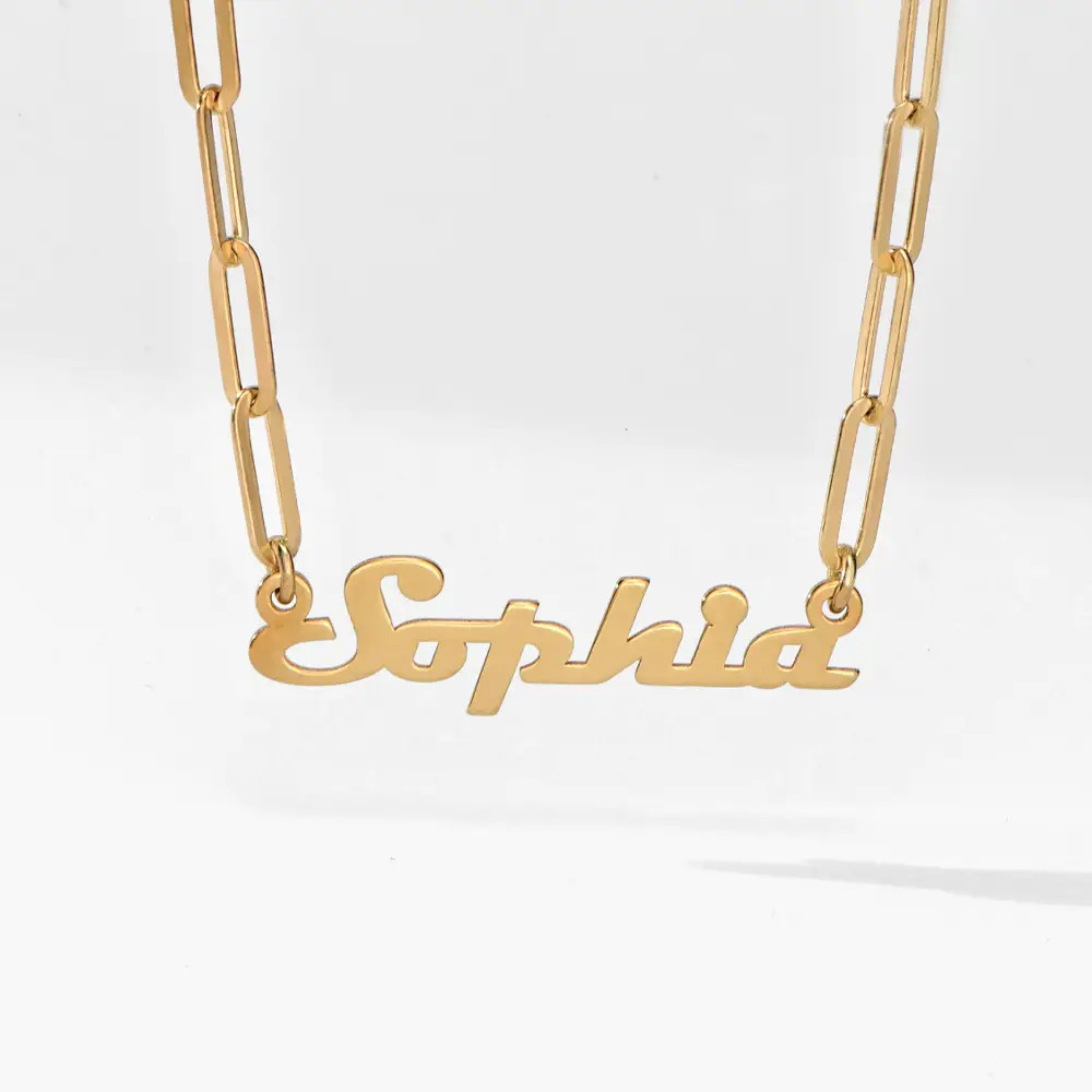 Link Chain Name Necklace - Gold Vermeil | Oak & Luna (US)