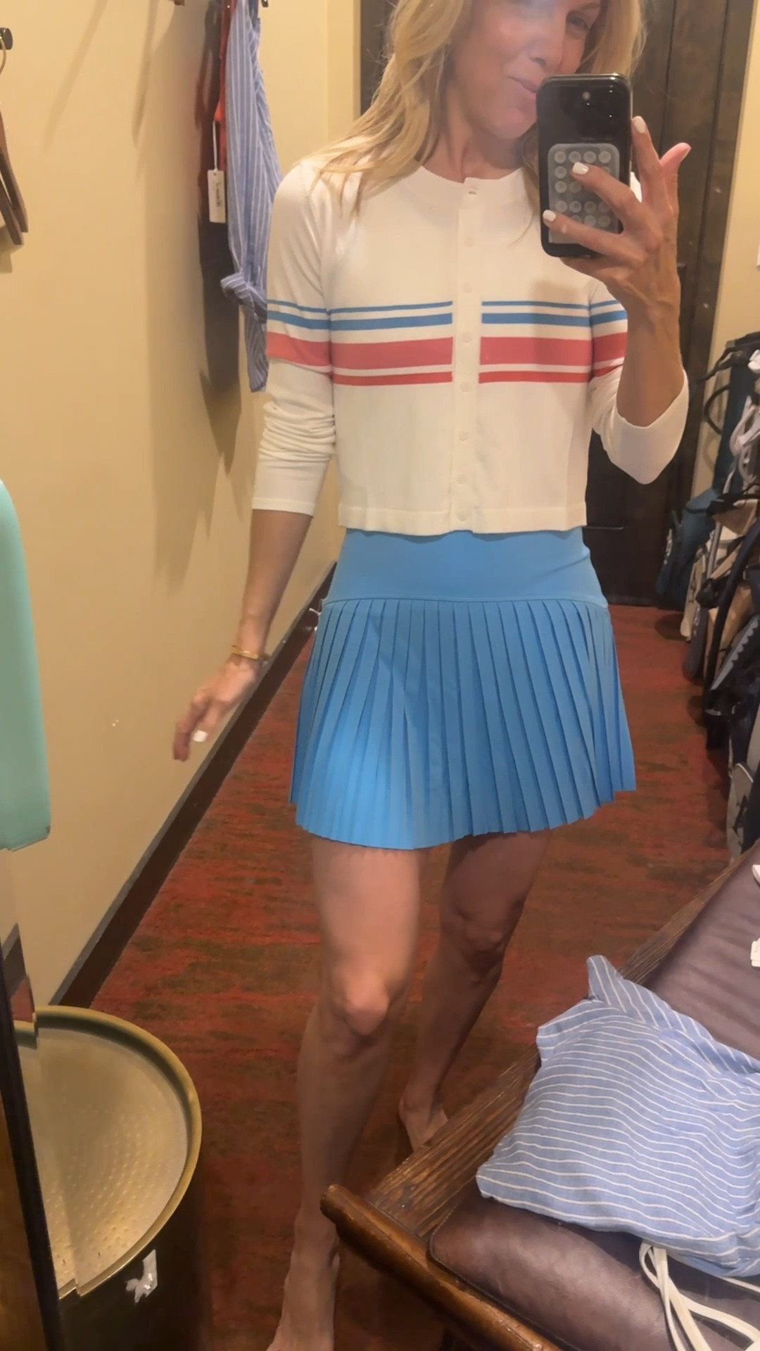 Love this set for all the active things this summer! The cardigan is perfect for lunch after pickle 👏🏼

Gretchen sized up in all 3 pieces. Wearing mediums. 

#LTKStyleTip #LTKOver40 #LTKActive