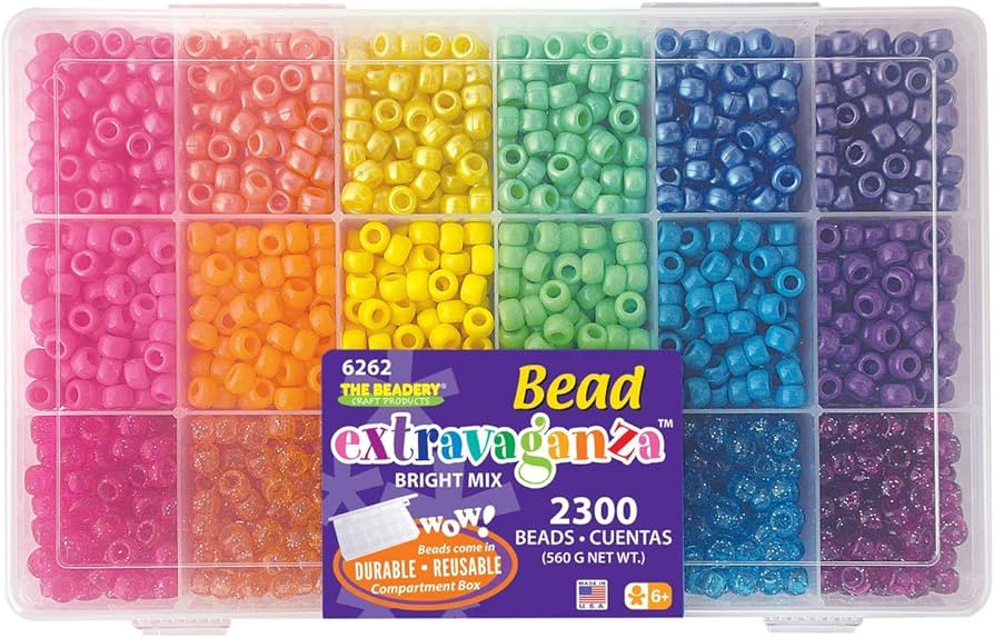 Beadery B6262 The Sparkles Pony Bead Box - approximately 2300 beads | Amazon (US)