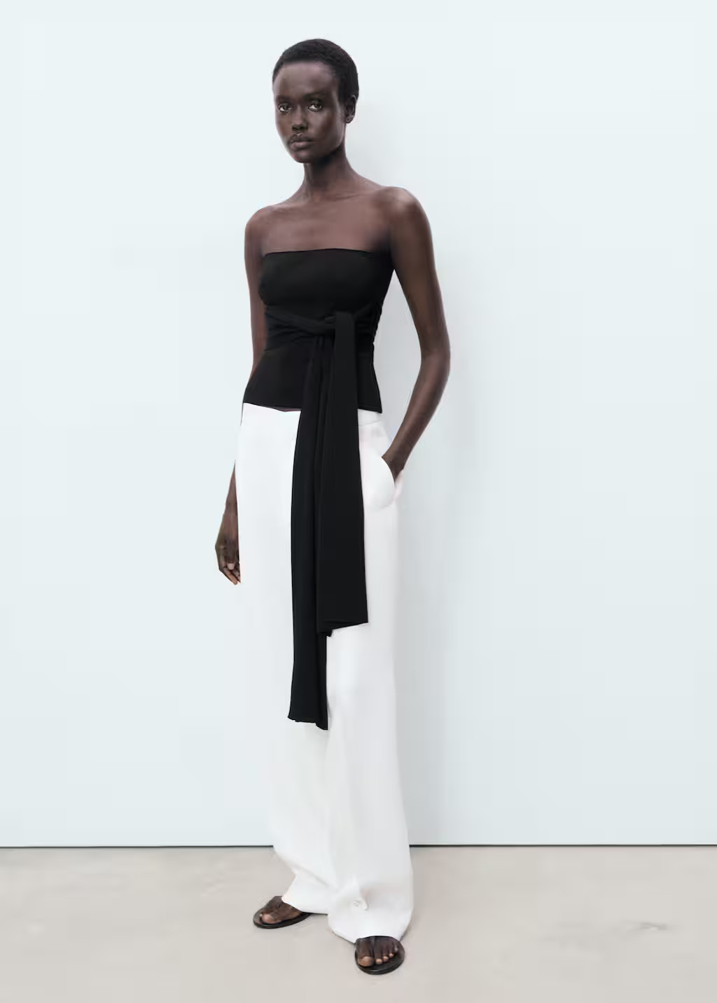 Linen-blend pleated pants white - Woman - 4 - MANGO | Mango (US/MX/AU)