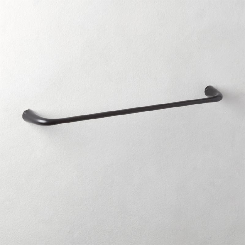 Pyra Matte Black Towel Bar 24" + Reviews | CB2 | CB2