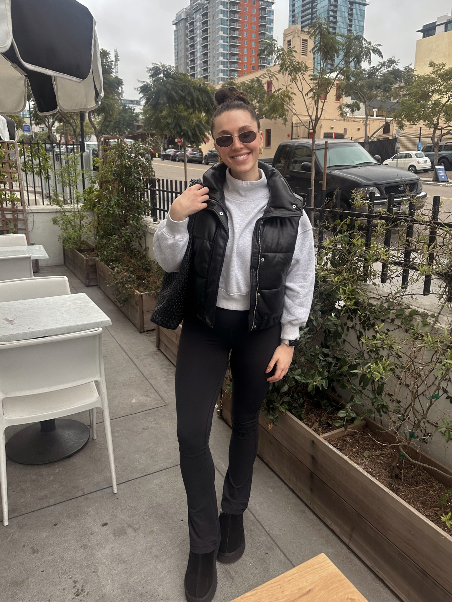 My farmers market ootd! My pullover and vest are on sale from Abercrombie!! 🖤🤍 

Wearing a size 6 in the Lululemon Align Ultra Mini’s— I’m 5’8 and these are the perfect length!! 

#LTKstyletip #LTKSpringSale #LTKfindsunder100