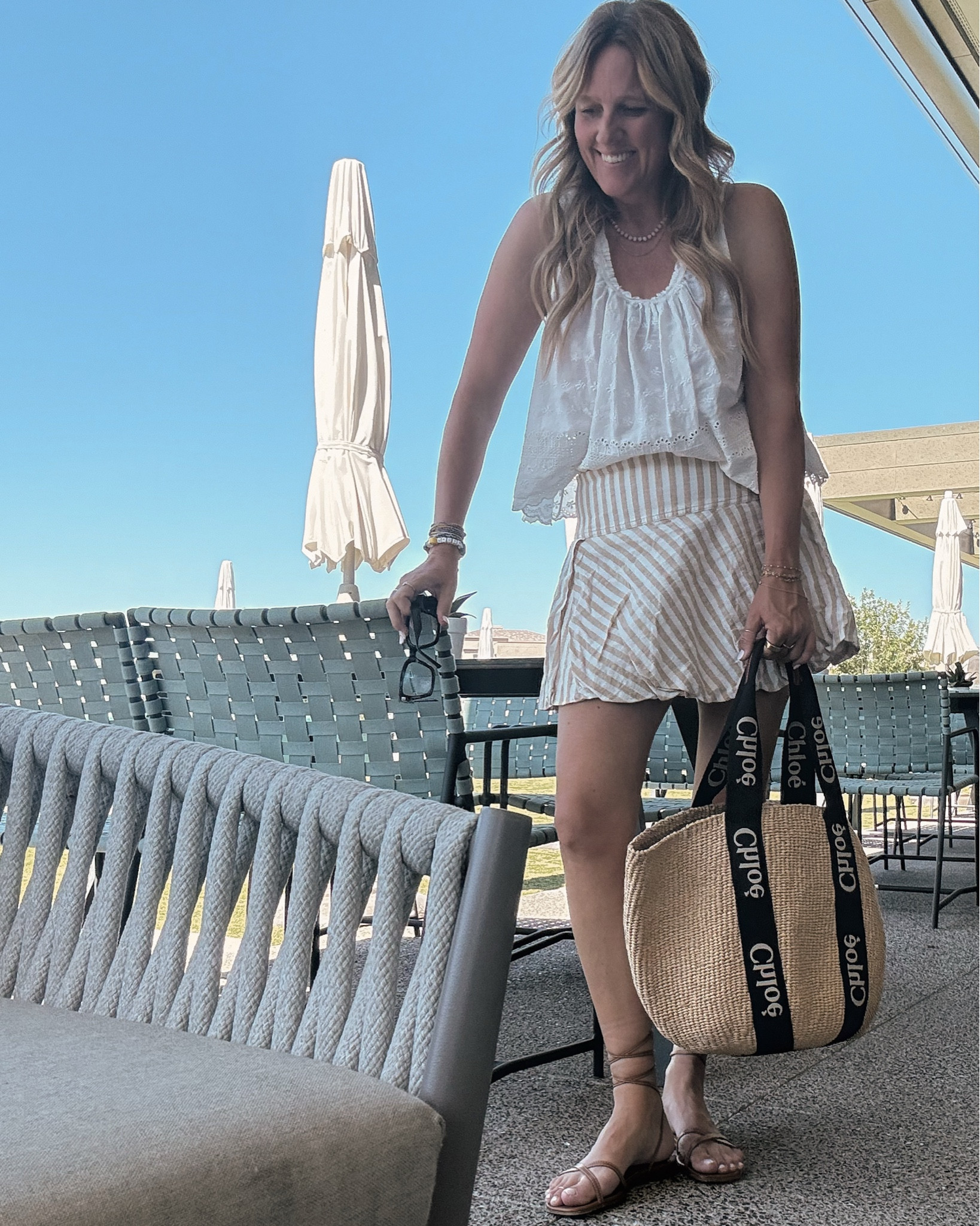 A little coastal cotton, my favorite Chloe tote (aka the summer MVP), and the striped skirt that feels like vacation, even if we’re just bouncing between end-of-year parties and a preschool graduation.


#LTKSeasonal #LTKStyleTip #LTKOver40