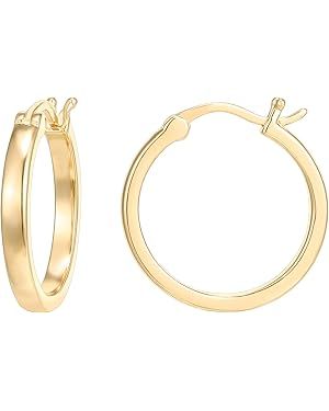 PAVOI 14K Gold Plated 925 Sterling Silver Post Lightweight Hoops | 20mm - 30mm Earring | Gold Hoo... | Amazon (US)