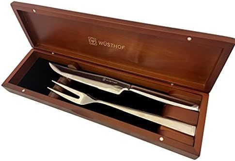 Wüsthof Stainless Steel Carving Gift Set, 2-Piece, with Storage Chest, Silver (9711-4) | Amazon (US)