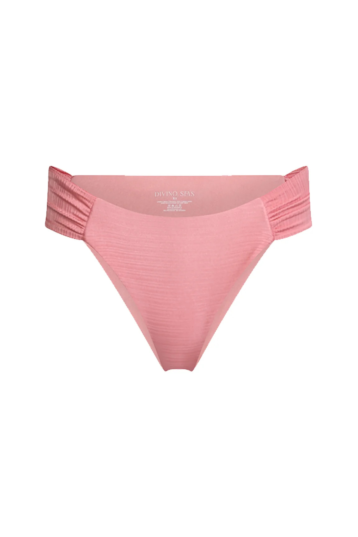 Eclat High-Waisted Cheeky Bikini Bottom in Cotton Candy | Divino Seas