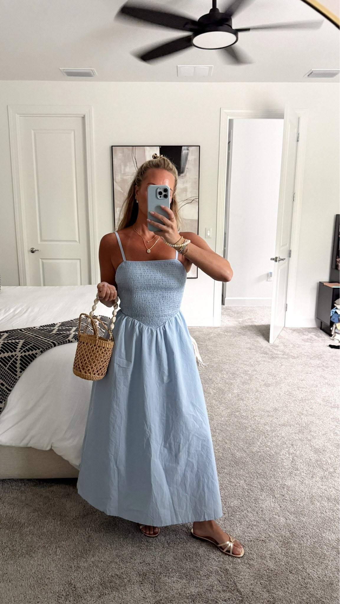 Powder blue Amazon dress paired with simple gold sandals.

Memorial Day look, 4th of July fashion, Americana style, coastal grandmother style, New England summer, East Coast preppy, nautical outfit, classic summer fashion, red white and blue, summer holiday outfit, preppy style, coastal style

#LTKootd #LTKSeasonal