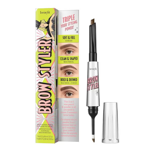 benefit Brow Styler Eyebrow Pencil & Powder Duo 1.1g (Various Shades) | Look Fantastic (ROW)