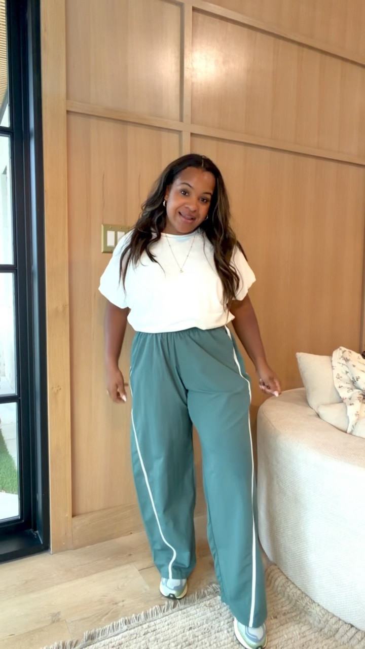 $15 track pants! So comfortable, lightweight and lengthening. Such great basics for everyday! 🤍

#LTKmomlife #LTKootd #LTKdayinmylife