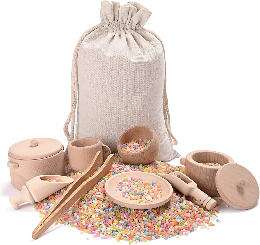 Sensory Bin Toys for Toddlers Montessori Toys, Waldorf Toys, Pretend Play Dish and Tongs- Fine Mo... | Amazon (US)