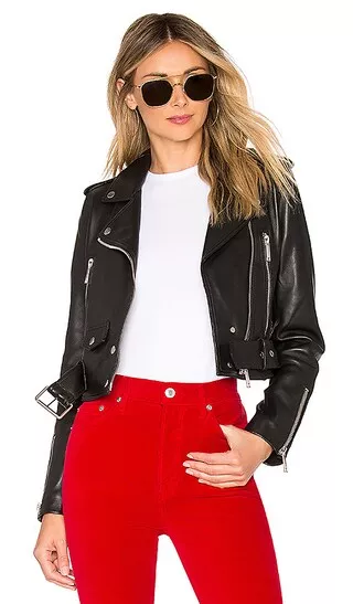 LTH JKT, Jackets & Coats, Lth Jkt Cropped Bone White Leather Jacket