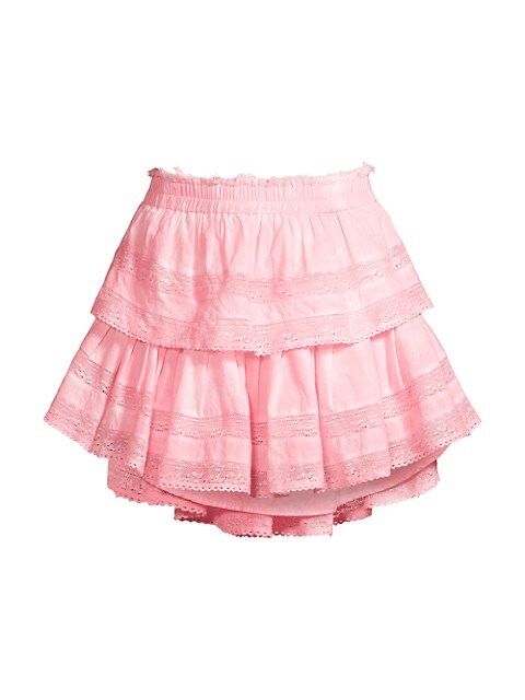 Lace-Trim Ruffle Miniskirt | Saks Fifth Avenue