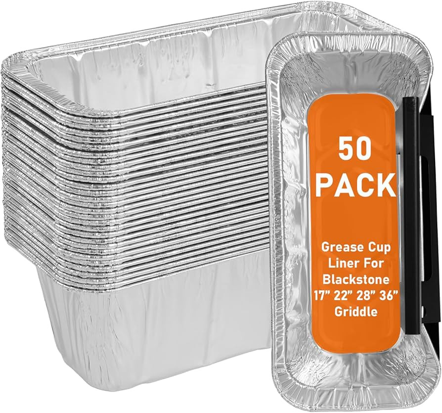 50-Pack Blackstone Griddle Accessories 5017 Grease Cup Liners, Aluminum Foil Drip Pan Grease Catc... | Amazon (US)