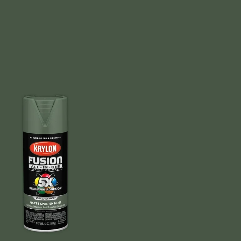 Krylon Fusion All-In-One Spray Paint, Matte, Spanish Moss, 12 oz. - Walmart.com | Walmart (US)