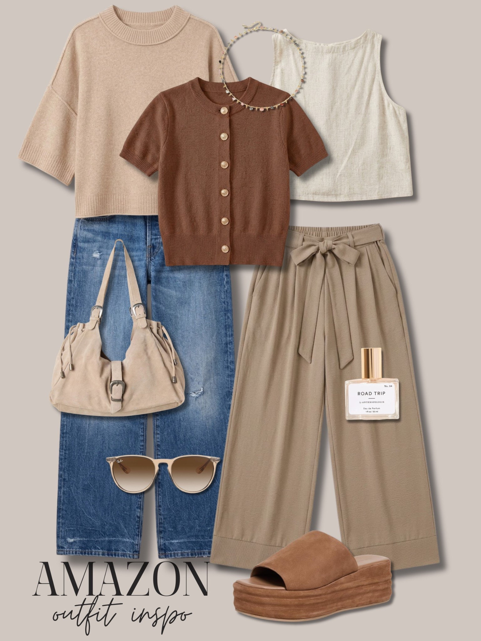 Amazon neutral outfit inspo with elevated accessories 🤍 

#LTKootd #LTKgrwm #LTKSeasonal