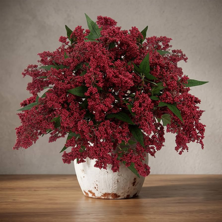Daynight 6 Pcs Artificial Berry Stem for Vase, 17 in Faux Nandina Branches Fall Floral Picks Fake... | Amazon (US)
