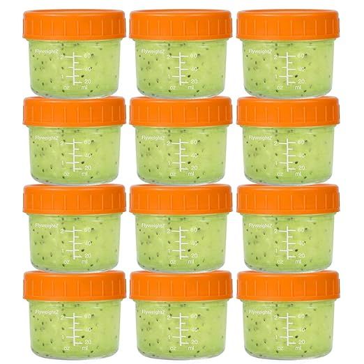 Glass Baby Food Storage Containers 4 oz Glass Baby Food Jars with Lids Reusable Leak-Proof for In... | Amazon (US)