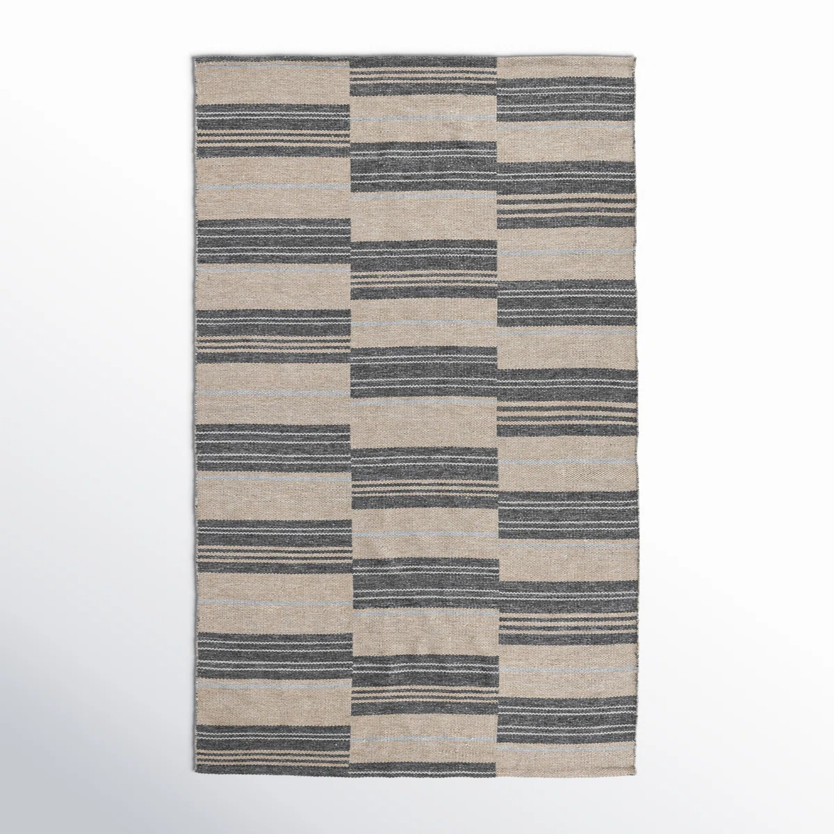 Cindy Indoor Outdoor Handwoven Stripe Charcoal Area Rug | Wayfair North America