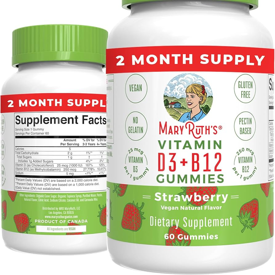MaryRuth's Vitamin D3 + B12 Gummies | 2 Month Supply | Vitamin D & B12 Vitamin Supplements for Ad... | Amazon (US)