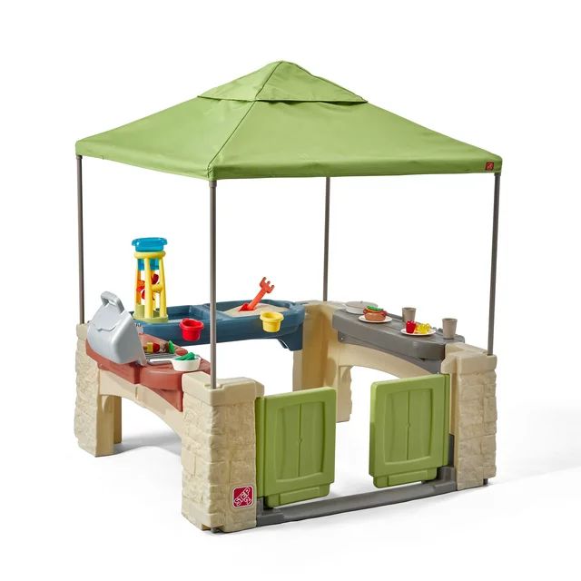 Step2 All-Around Playtime Patio with Canopy with 16 Play Accessories Playhouse Kids Outdoor Toys ... | Walmart (US)