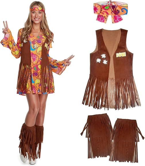 Morph - Hippie Costume Women - Decades Costumes for Women - Hippy Costume For Women, 70s Outfits ... | Amazon (US)