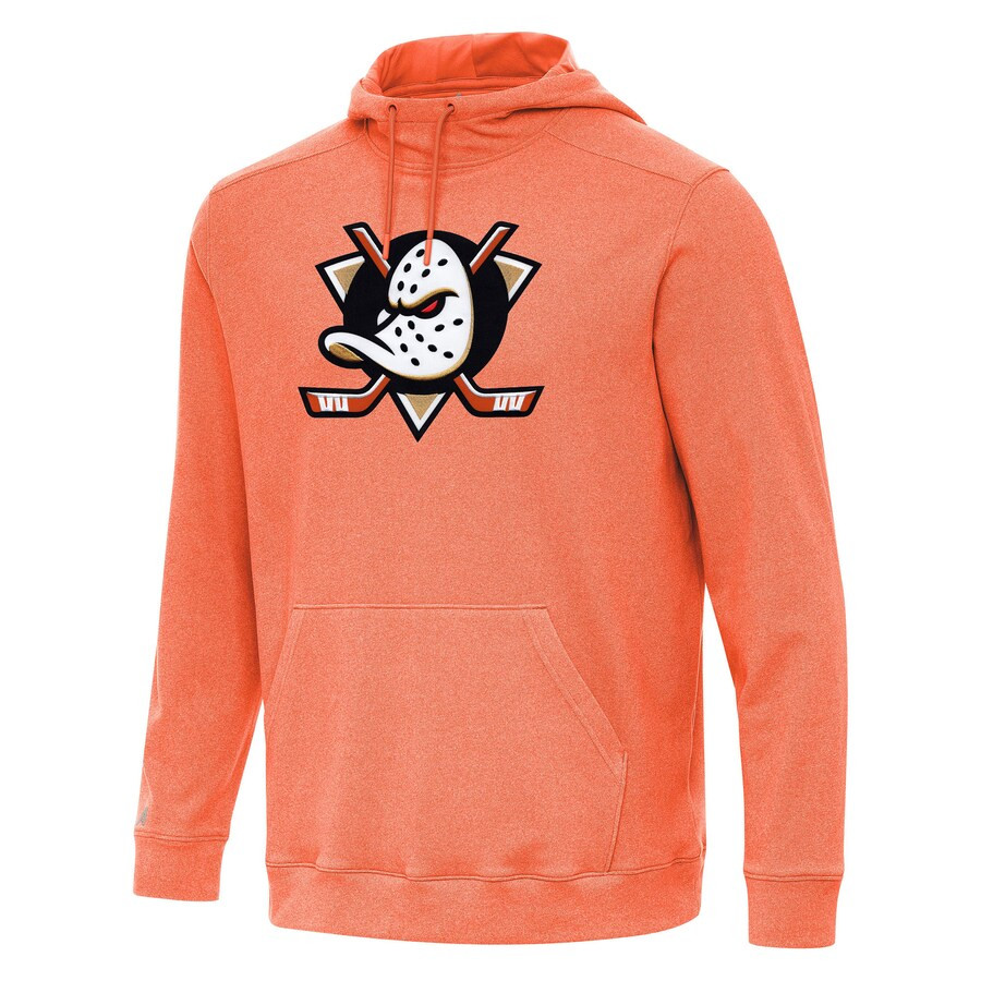 Men's Anaheim Ducks Antigua Heather Orange Cloud Pullover Hoodie | NHL Shop
