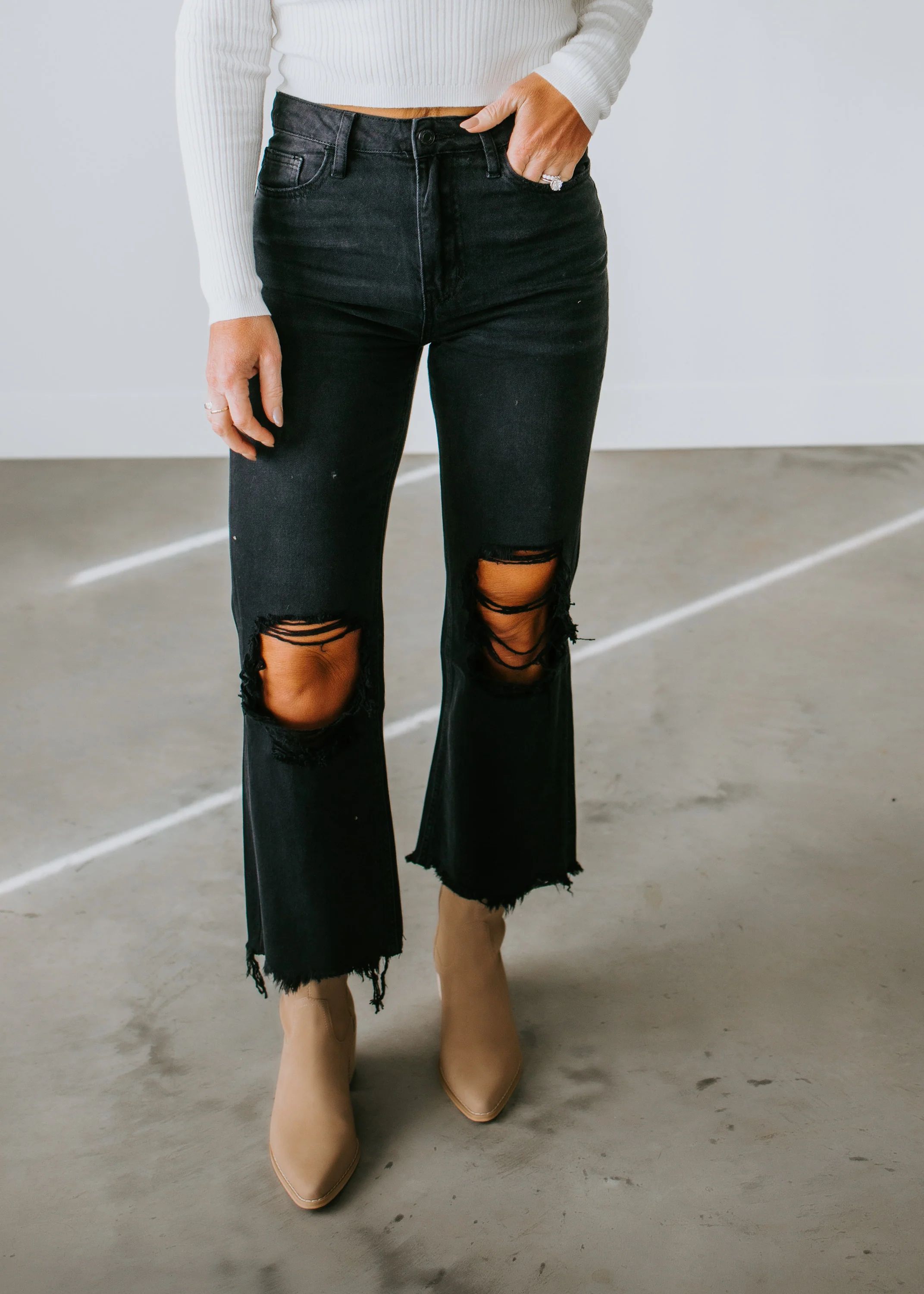 Jozie Vintage Crop Flare Jean | Lauriebelles