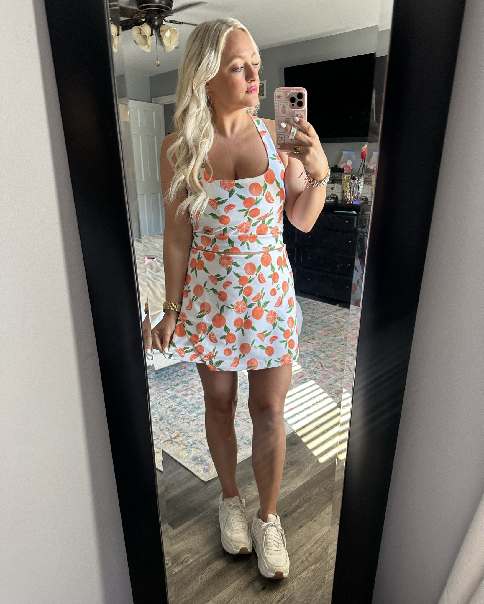This is the cutest 2 piece set! Skirt with tank in a buttery soft athletic feel and darling orange design! TTS! Size up if you have big boobs like me lol 
Also linked my lip combo bc it’s my go to for every day and stays on FORVEERRR! Color I’m wearing is “keep it fun” but i have almost all of them! 

#LTKActive #LTKFindsUnder100 #LTKBeauty