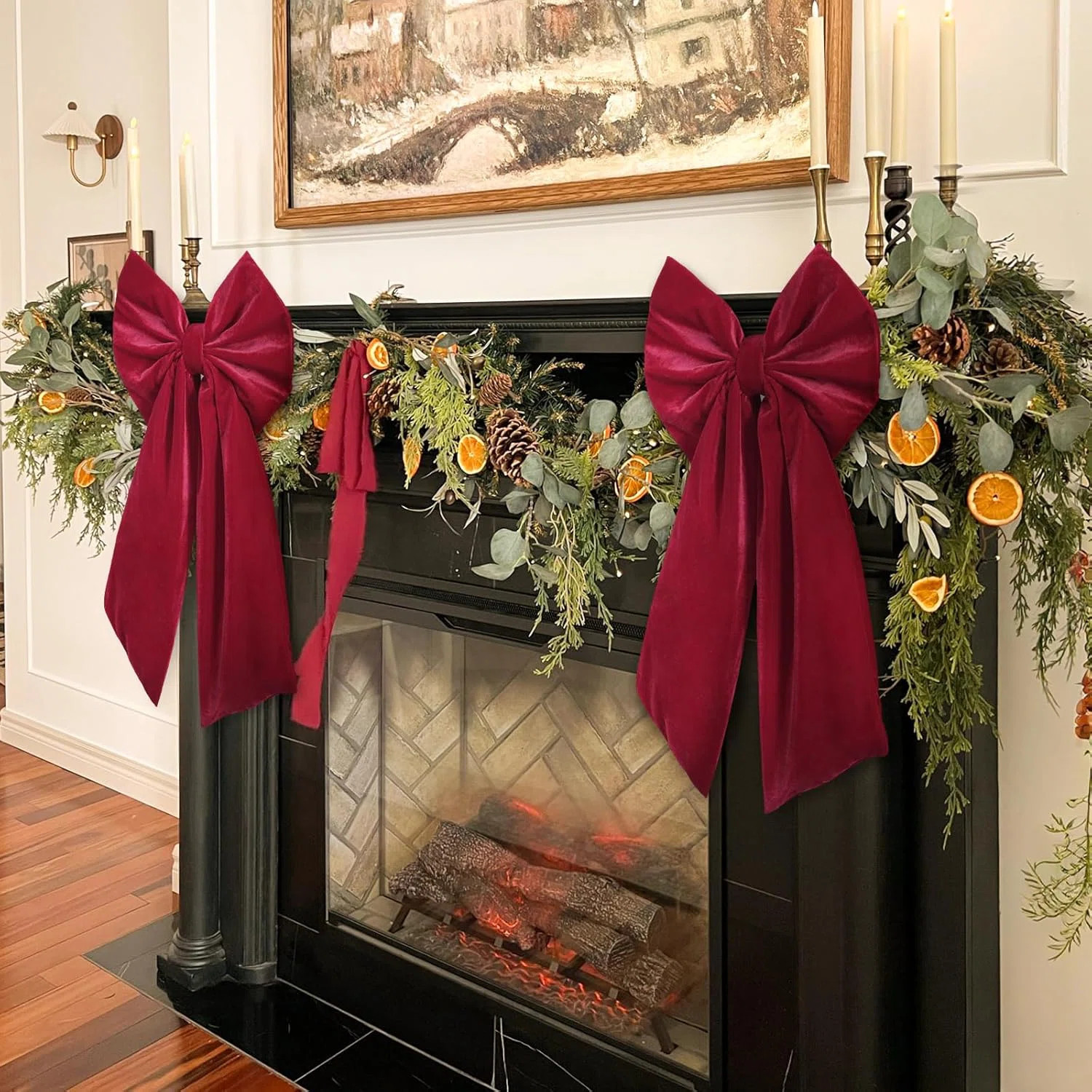 Large Red Velvet Christmas Tree Topper Bow 36x18 Inches（2 pack) | Wayfair North America