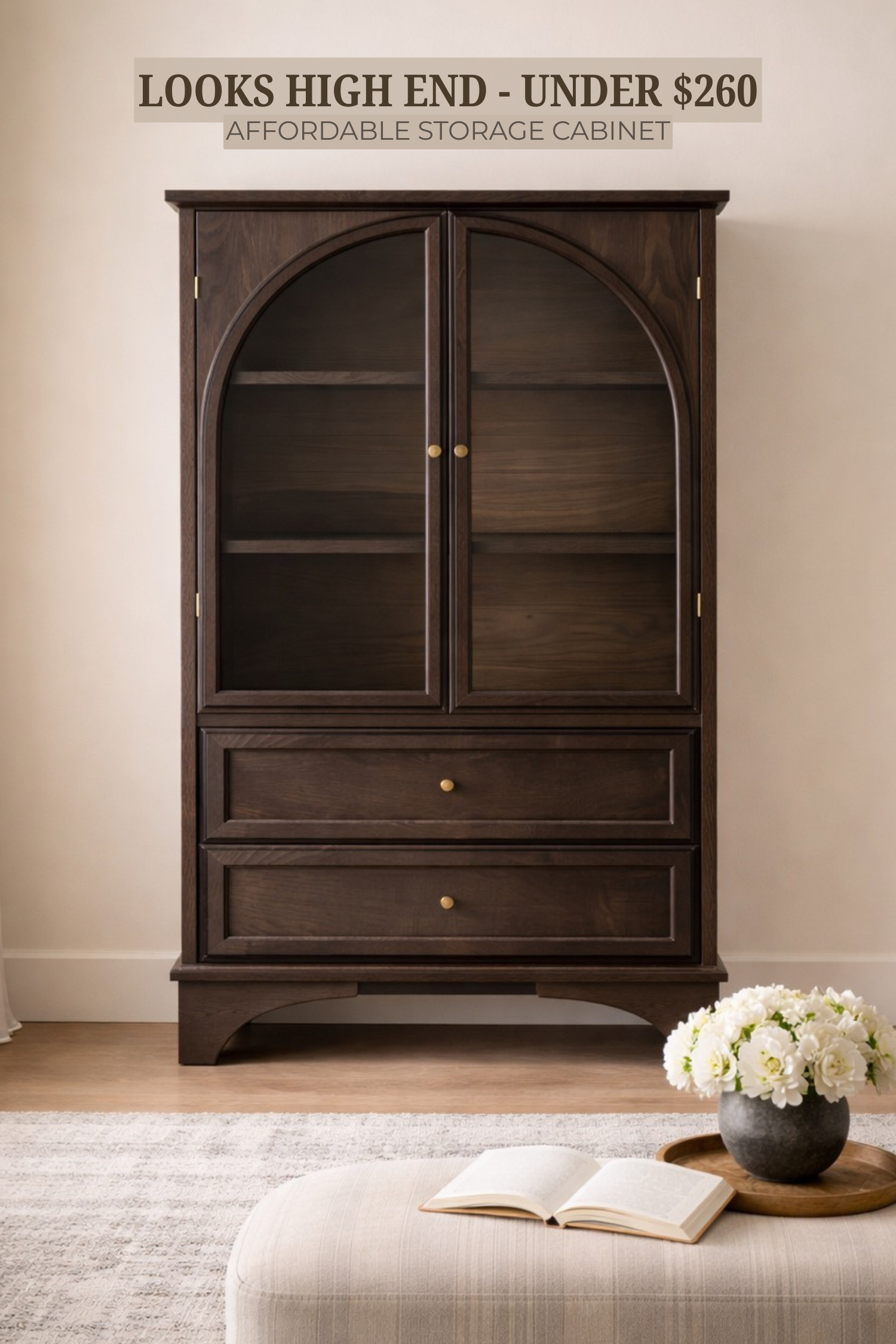 This affordable storage cabinet looks high-end and custom, but it’s under $260. A perfect budget-friendly furniture find for living rooms, dining rooms, or entryways that need stylish hidden storage. The rich wood tone and classic silhouette give this piece a designer look for less, making it an ideal statement cabinet without the high price tag.One of my favorite affordable home decor finds that instantly elevates a space while adding practical storage. 

 #LTKgrwm #LTKHome #LTKSaleAlert