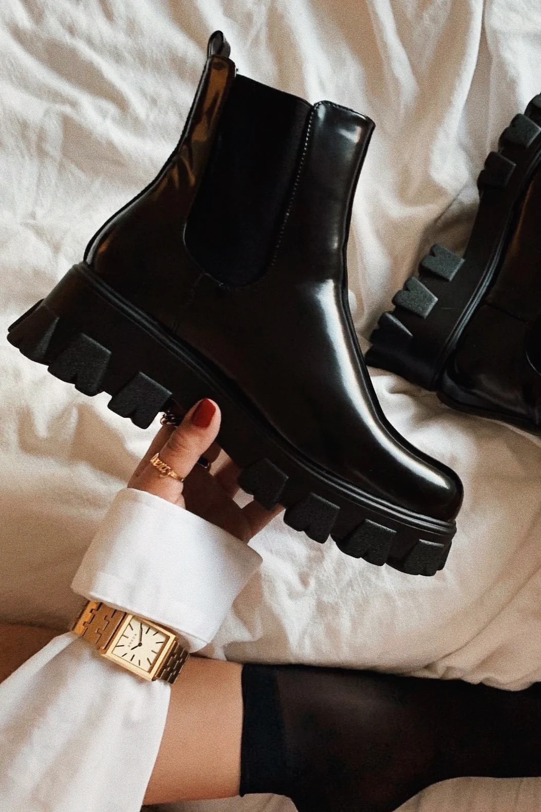 Zuzanna Combat Boots - Black | MISS LOLA