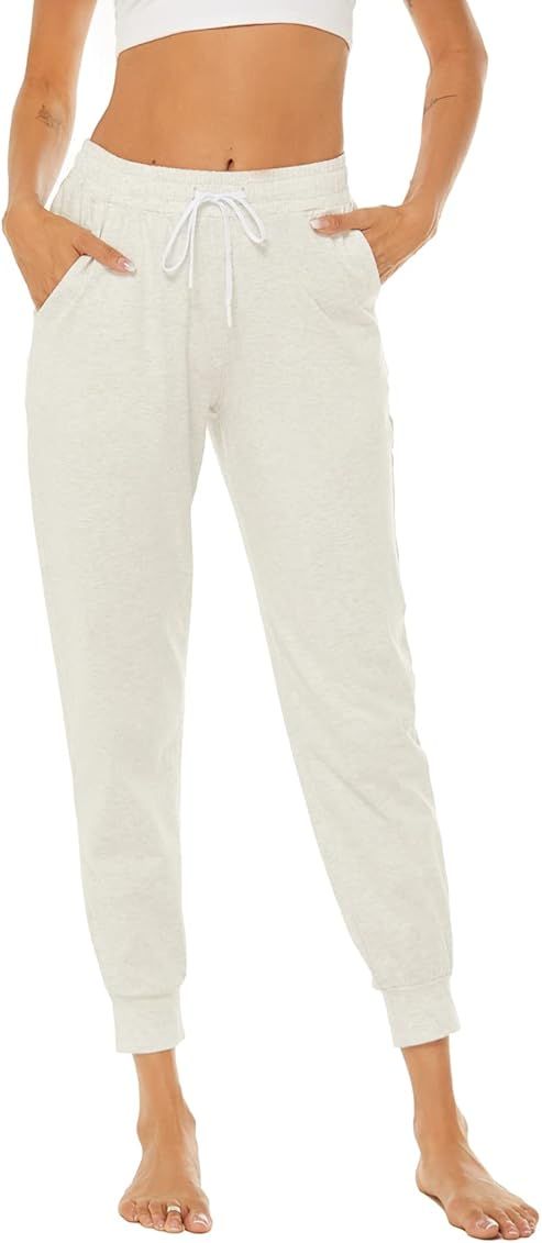 AvaCostume Women's Lightweight Cotton Sweatpants Yoga Joggers Lounge Casual Pants with Pockets | Amazon (US)