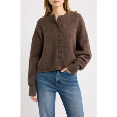FRAME The Fleck Cardigan in Brown at Nordstrom, Size Medium | Nordstrom
