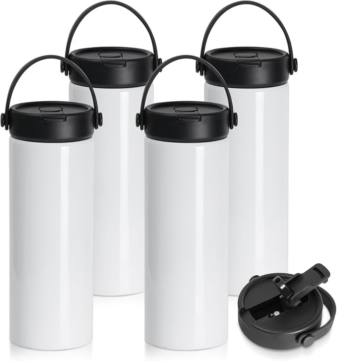 PYD Life 4 Pack Sublimation Tumblers Water Bottles 30 OZ 900 ML with Leakproof Straw Lid and Sili... | Amazon (US)