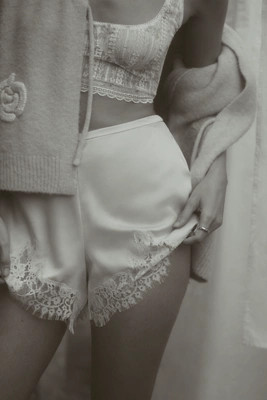 Reformation Fern Satin Lace Shorts | Anthropologie (US)