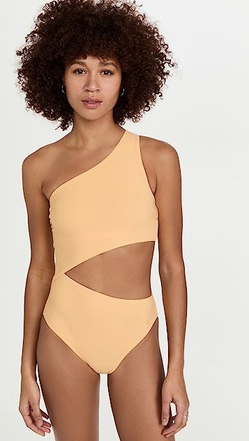 Solid One Shoulder Cut Out One Piece | Shopbop