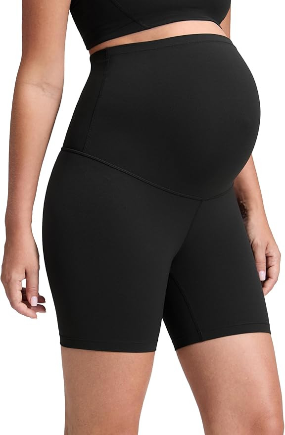 CRZ YOGA Butterluxe Maternity Biker Shorts 6" - Over The Belly Pregnancy Yoga Workout Womens Acti... | Amazon (US)