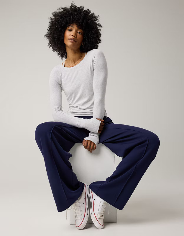 OFFLINE By Aerie Thumbs Up Fitted Ribbed T-Shirt | Aerie