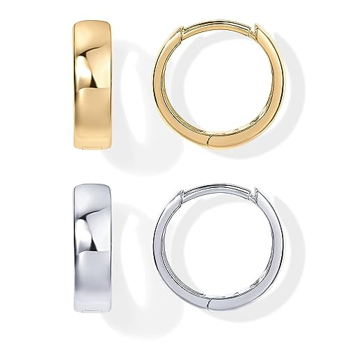 PAVOI 14K Gold Plated Sterling Silver Post Huggie Earrings | Small Hoop Earrings |Gold Earrings f... | Amazon (US)