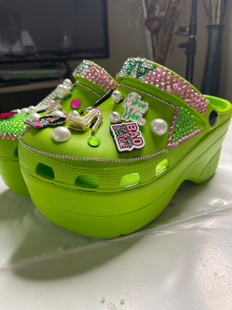 AKA Inspired Platform Clogs Bling Crocs | Etsy | Etsy (US)