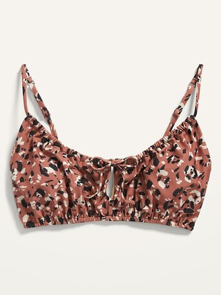 Gathered Keyhole-Front Bikini Swim Top for Women | Old Navy (US)